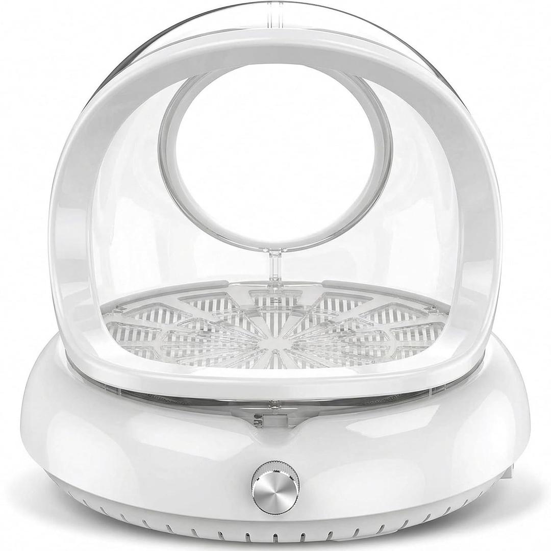 Nail Drill Dust Collector with Transparent Airflow Shield, Professional Nail Dust Collector, Nail Vacuum Dust Collector with Filter, Essential Nail Tools for Nail Tech, Manicure, Home & Salon (White)