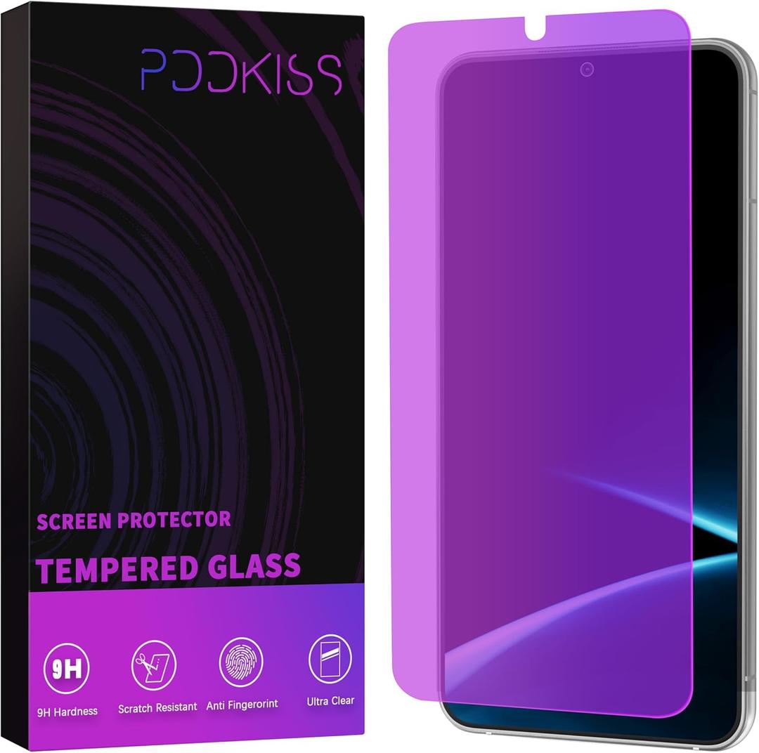 PDDKISS Purple for Samsung Galaxy S25 Ultra Screen Protector Tempered Glass 6.9 Inch, Fingerprint Unlock, Easy Installation