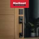 Kwikset Prava Front Door Lock Handle and Deadbolt Set, Entry Handleset Exterior with Interior Reversible Lever, Matte Black, Pick Resistant SmartKey Rekey Deadbolt Security, with Microban Protection