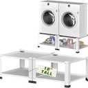 Laundry Pedestal 18 In Height, Washer and Dryer Pedestals with Storage Shelves, 700lbs Weight Capacity Washing Machine Stands for Most Washers and Dryers, Assembly Required, White, Pack of 2 
