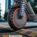 Electric Scooter for Adults - 19/28 MPH, 21/34-Mile, Dual Suspension, 8.5" /10" Tires, 350W/ 600W Motor, UL2272 Certified Foldable Commuting E-Scooter with App Control (Optional Seat)