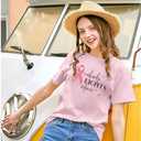 Cancer Shirt for Women Breast Cancer T-Shirt Nobody Fights Alone Shirts We Wear Pink Shirt Ribbon Short Sleeve Tee Tops (M)