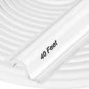 Kerf Door Weather Stripping 40 Ft V-Shaped Door Seal Strip for Large Gap Front Door Frame Extra Thick Sealers Replacement Exterior Entry Door Jamb Gasket Easy Cut to Size - White