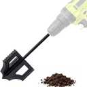 4-in-1 Soil Cultivator Garden Handheld Drill Tiller Attachment, Loosener Tool and Soil Digger for Planter Boxes and Raised Garden Beds, Planter Auger Compatible with 3/8" Hex Drive Drill