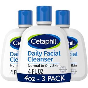 Cetaphil Face Wash, Daily Facial Cleanser for Sensitive, Combination to Oily Skin, 4 Oz 1Pack, Gentle Foaming, Soap Free, Hypoallergenic