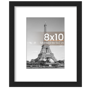 upsimples 8x10 Picture Frame, Wall Decor Photo Frames, Black 1 Pack | 8 x 10 Frame, 5x7 Frame with Mat for Gallery Wall, Family, Baby, Dog, Dorm, Christmas, Mothers' Day