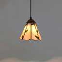 6 Inches Tiffany Style Pendant Ceiling Light Pastoral Stained Glass Pendant Lamp Fixture for Restaurant Hallway Kitchen Bar Hanging Lighting,110-240V,E27,40W(1590cm),A