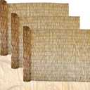 Natural Reed Fencing, 3 Pcs 4 x 16.4 ft Reed Roller Fencing, Patio Screen Decorative Fences for Garden Backyard Patio Balconies, Brown