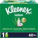 Kleenex Soothing Lotion Facial Tissues with Coconut Oil, Aloe & Vitamin E, 1 Cube Box, 60 Tissues per Box, 3-Ply (60 Total Tissues)