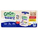 GoGo squeeZ yogurtZ Variety Pack, Strawberry & Banana, 3 oz (Pack of 20), Kids Snacks Made from Real Yogurt and Fruit, No Fridge Needed, Gluten Free, Nut Free, Recloseable Cap, BPA Free Pouches