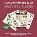 2 x Happy Planner Sticker Pack for Calendars, Journals, and Diaries, Multicoloured Scrapbook Accessories, Beautiful Blooms Theme, 25 Sheets, 264 Total Stickers