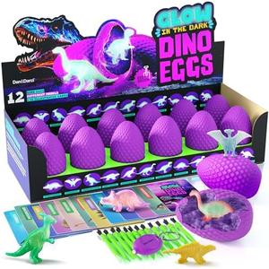 Glow in The Dark Dino Eggs Dig Kit for Kids - Basket Stuffers - Dinosaur Egg Digging Toys for Boys & Girls Ages 8 Year Old Boy Toddler Gifts - Birthday Gift Ideas - Excavation Science