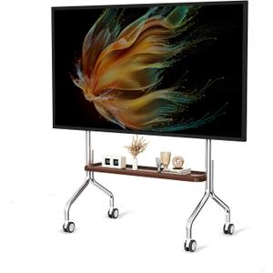 Mobile TV Cart Easel Rolling TV Stand for 32 to 75 Inch LCD LED OLED Flat Panel Screens, Stainless Steel Portable Floor TV Stand with Locking Wheels Hold Up to 110 Lbs Max VESA 600x400mm