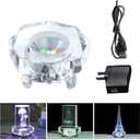 3" Crystal LED Light Base,4 Colors 7 LED Display Plate with AC Adapter for 3D Glass Art (Octagon)