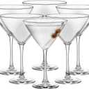 Libbey Vina Glassware Set, Classic, Triangular Martini Glasses Set of 6 for Martinis, Cocktails, Clear Cosmopolitan Glasses for Parties, Weddings