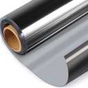 HIDBEA One Way Window Film, Daytime Privacy Sun Blocking Reflective Window Film No Glue Static Cling Heat Control Window Tinting Film for Home and Office, Black Silver, 29.5 x 78.7 Inch