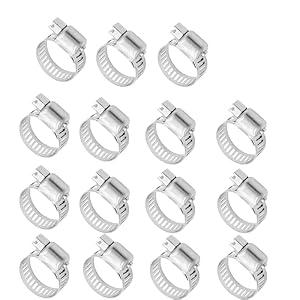 AOPANDA 15 Pack Stainless Steel Hose Clamp Adjustable 1"-1-1/ 2" (25mm-38mm) Worm Gear Hose Clamp, Metal Fuel Line Pipe Clamp for Plumbing, Automotive And Mechanical Application