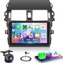 Qualcomm 8Core 4G 64G Radio for Toyota Corolla 2009-2013 Car Stereo, 9" QLED Touch Screen 5.1Bluetooth DSP FM/RDS Wireless CarPlay Android Auto 5Ghz&6Ghz WiFi GPS SWC Backup Camera