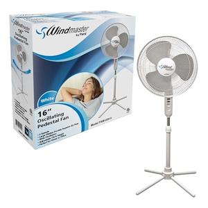 PAMI 16” Oscillating Pedestal Fan - Portable Floor Fan With 3 Speed Levels- Adjustable Tilt & Height- Powerful Air Flow Standing Room Fan- Electric Cooling Fan For Bedroom Home Dorm Office (White)