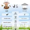 Solar Bird Feeders for Outdoors, Metal Hanging Bird Feeder with 3 Water Cups,Rust Resistant, Solar Garden Lantern for Outdoors Decor,The Perfect Choice for Gift(2.5LB)