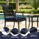 MIULEE Navy Outdoor Chair Cushions Set of 2, 19x19x3 Inch Waterproof Patio Seat Cushions for Outdoor Furniture Couch Sofa, 3 Year Color Fastness High Density Foam with Adjustable Ties