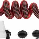 10FT RV Sewer Hose, EXTREME Heavy Duty 24 Mil TPE Material for Abrasion Resistance and Crush Protection, Camper Sewer Hose Kit with Pre-Attached Bayonet Fittings, 4-in-1 Adapter Elbow, Red