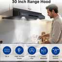 AMZCHEF 30" Under-Cabinet Range Hood, 750 CFM Black Kitchen Vent | Stainless Steel hood with Touch/Remote/Gesture Control, timer, LED lights & dishwasher-safe baffle filters 3 outlets
