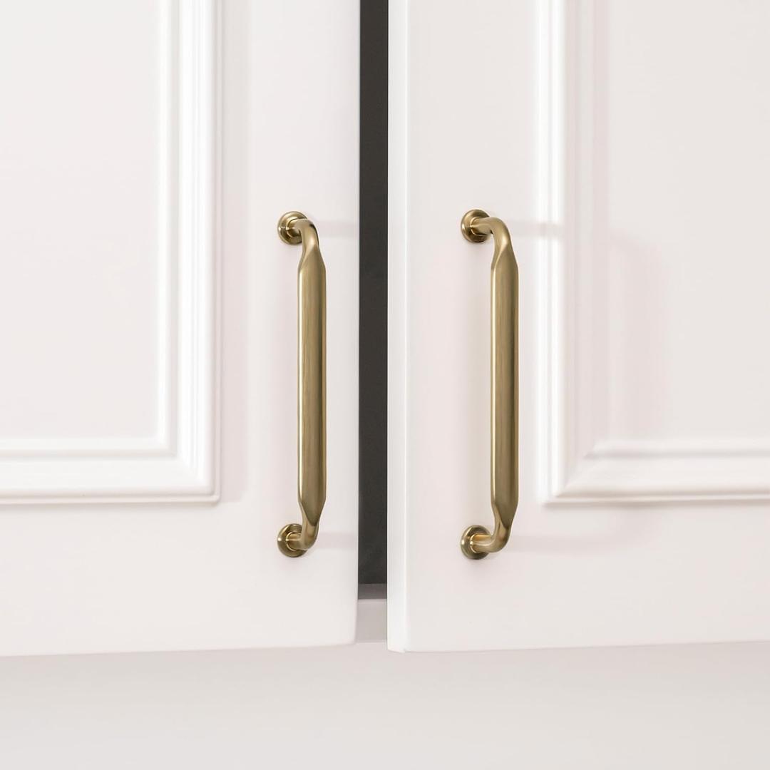 Goldenwarm 10 Pack 5 Inch Champagne Bronze Cabinet Pulls Kitchen Cabinet Handles Solid Zinc Alloy Pulls for Cupboard, Bathroom, Drawer & Dresser