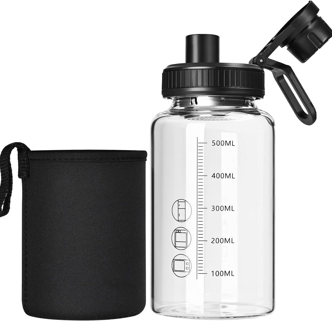 Glass Shaker Bottle,22oz BPA-Free Odorless Shaker Bottle with 304 Stainless Steel Ball and Removable Cleaning Brush for Fitness Protein Mixes(1Pack)