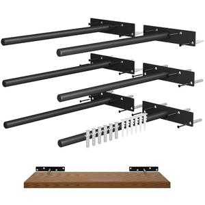 Floating Shelf Brackets, 12 inch Hidden Shelf Brackets Heavy Duty Blind Shelf Support, 200LBS Load Capacity, 6 Pack Floating Shelf Hardware for DIY Wood Wall Floating Shelves