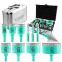 Diamond Core Drill Bits Set 11pcs Tile Hole Saw Kit Triangle Shank(6/6/8/20/25/28/35/45/50/65mm/35mm Diamond Chamfer bits)