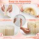 6Pcs Buffet Risers, Foldable Food Risers for Buffet Table, 12" Reusable Cardboard Display Risers Cylinder Stands with Acrylic Plates for Party, Wedding, Catering & Birthday Decor