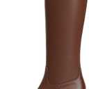 Modatope Platform Knee High Boots Square Toe Chunky Heel Boots for Women Side Zipper Block Heel Womens Heeled Boots (10)