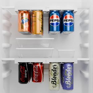 Soda Can Organizer and Dispenser for Refrigerator/Pantry, Hanging Fridge Can Organizer  Adjustable Under-Shelf Soda Dispenser for Refrigerator, Holds 8 Cans, Space-Saving BPA-Free, Easy Installation