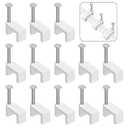 Cable Clips Nail in Cable Clips 100 Pcs 8mm Flat Ethernet Cable Wall Clips Cable Tacks Coax Cable Clip Speaker Wire Clips Cable Nails for Cords Cat5/Cat5e/Cat6/Cat7 RJ45 Cord Clips