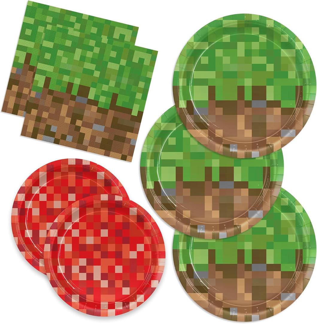 150pcs Green Party Supplies Plates Napkins Disposable Dinner Plates Birthday Party Decorations Tableware Set for Boys Kid Teen Birthday Decor Serves 50