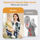 Hip Seat Baby Carrier, NASSBON Ergonomic Baby Hip Seat Carrier with Adjustable Waistband & Various Pockets for Newborns & Toddlers