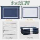 Ogrmar 9x12 FT Reversible Mats, Outdoor Rug for Patio Clearance, Waterproof Carpet, Plastic Straw Rug for Indoor Outdoor, Floor Mat&Rug for RV Porch Camping Backyard Deck Balcony Beach Trailer (Blue)