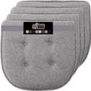 GORILLA GRIP Slip Resistant Tufted Chair Cushions, No Ties Required, Memory Foam Pads for Dining Room Kitchen Table, Office, Rocking Chairs, Plush Seat Cushion Pad, Home Decor, Set of 4, 16x17, Gray