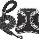haapaw Dog Harness with Leash Set, No Pull Adjustable Reflective Step-in Puppy Harness with Thickened Padded Vest for Extra-Small/Small Dogs