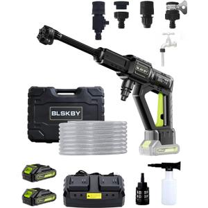 Portable Cordless Pressure Washer with Faucet Adapter - 2 Pack Batteries 950PSI Cordless Power Washer Battery Operated with 6-in-1 Nozzle, Foam Cannon for Home & Garden