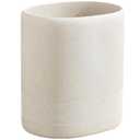 Can, 1.6 Gallon Small Bathroom Can, Simple Oval Stone Look Garbage Bin, Decorative Waste Basket for Kitchen Office, Home Decor, Bedroom, Living Room (Beige)