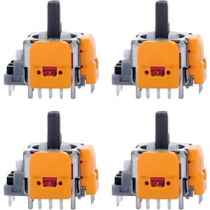 4pcs Hall-Effect Joysticks Replacement for DualSense PS5 Controller, 3D Analog Sensor Wheel Thumb Sticks Rocker Module Replacement for PlayStation 5 Controller (Yellow - 4 Pack)