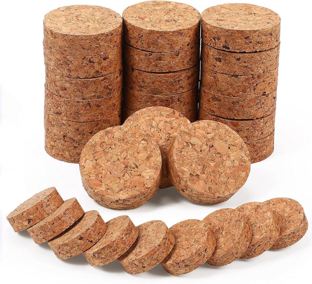 30 Pieces Invisible Plant Pot Feet Risers with Non Slip Surface Indoor Outdoor Solid Corkwood Planter Pot Lifters for Plants Flowers