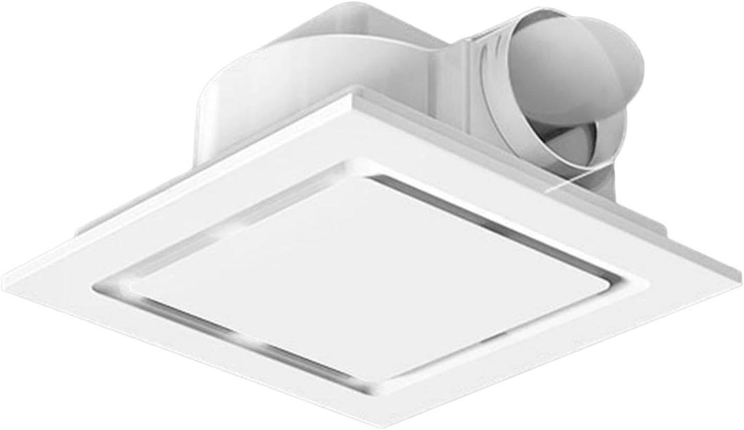 Bathroom Exhaust Fan with Light 12in Panel,3000K/4500K/6000K 12W Square LED,141CFM,1Sones,110V 45W Quiet Bathroom Ventilation Exhaust Fan for Shower/Restroom/Office/Home (12INCH CHANGE LIGHT)