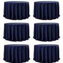 Dailyset 6Pack Navy Blue Round Tablecloths, 132 Inches, StainResistant Polyester for 68 Ft Round Tables  Washable Table Covers for Weddings, Banquets, Birthday Parties, Events