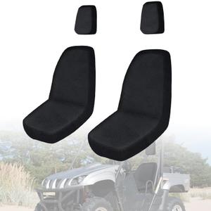 Rhino 700 Seat Covers with Headrest Covers - Waterproof PU Coatin Compatible with Rhino 700 660 450 2004-2021,Black UTV Seat Cover