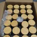 EDELHAUS Square Spice Jars with Bamboo Wooden Lid (Pack of 24) Spice Jars with Shaker Insert and 240 Labels - Bamboo Lid Glass Container for Spice Organisation [4.3 in  1.8 in]