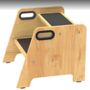 Wooden 2 Step Stools for Kids, Safe Non-Slip Surface with Handles, 350 lbs Capacity, Portable Toddler Stepping Stool for Bathroom Kitchen and Bedroom (Natural)