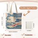 Beach Tote Bag, Summer Tote Bag for Women, Summer Reusable Grocery Bags Shopping Bags (Sardines)